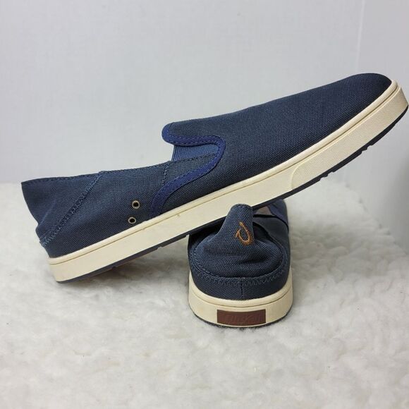OluKai Kahu Men\'s Slip On Shoes Size 11 Blue Navy Canvas Sneaker main image 3